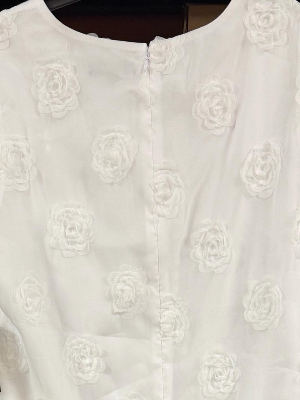 Nicole Miller 3-D Rosette White Sleeveless Mini Dress Size 16 - Picture 9 of 9